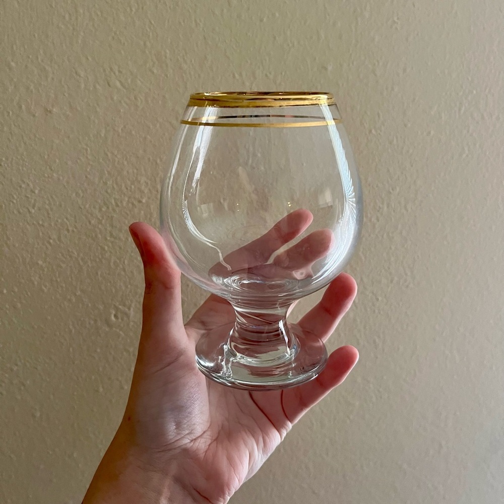 Pasabahce Gold Rimmed Brandy Glasses